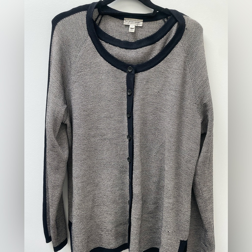 St. John Sport Vintage Santana Knit Sweater Twin Set (Tank and Csrdigan) 2-Pc